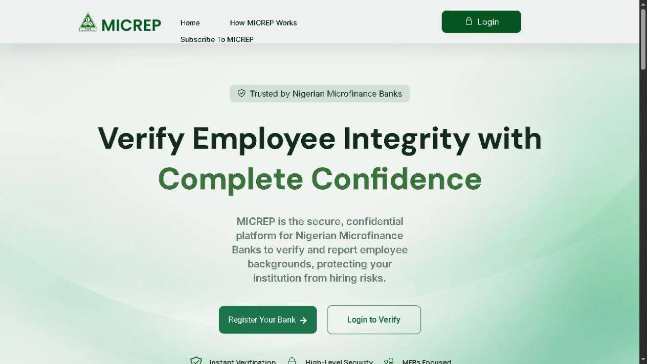 MICREP website homepage
